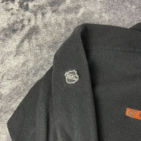 Vtg CCM Philadelphia Flyers NHL Full Zip Black Mock Neck Jacket Fleece M* - Picture 4 of 11